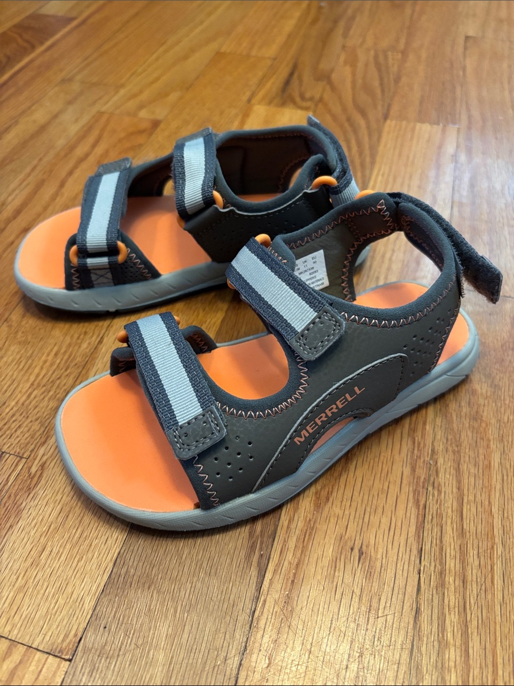 Merrell Kids Gray and Orange Adjustable Strap Sandals -Never worn